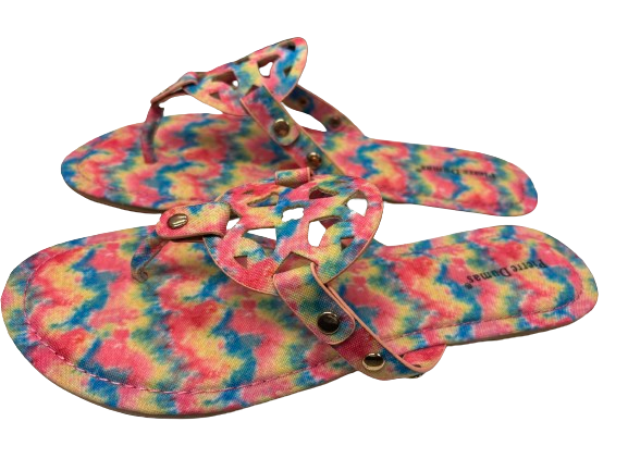 Tie dye flat sandals