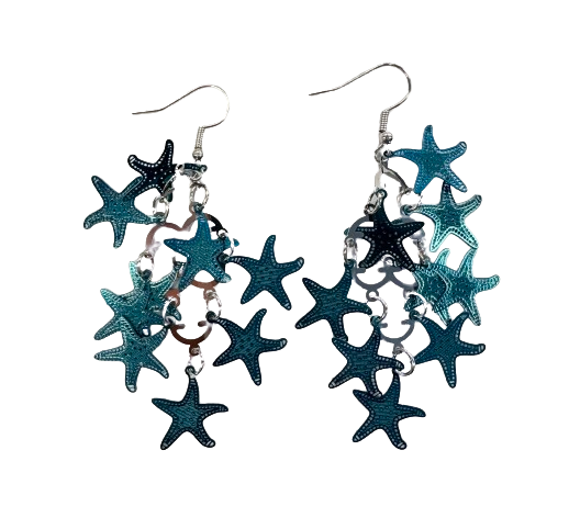 Blue Starfish Earrings