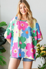 Oversized Bright Floral Short Sleeve Top