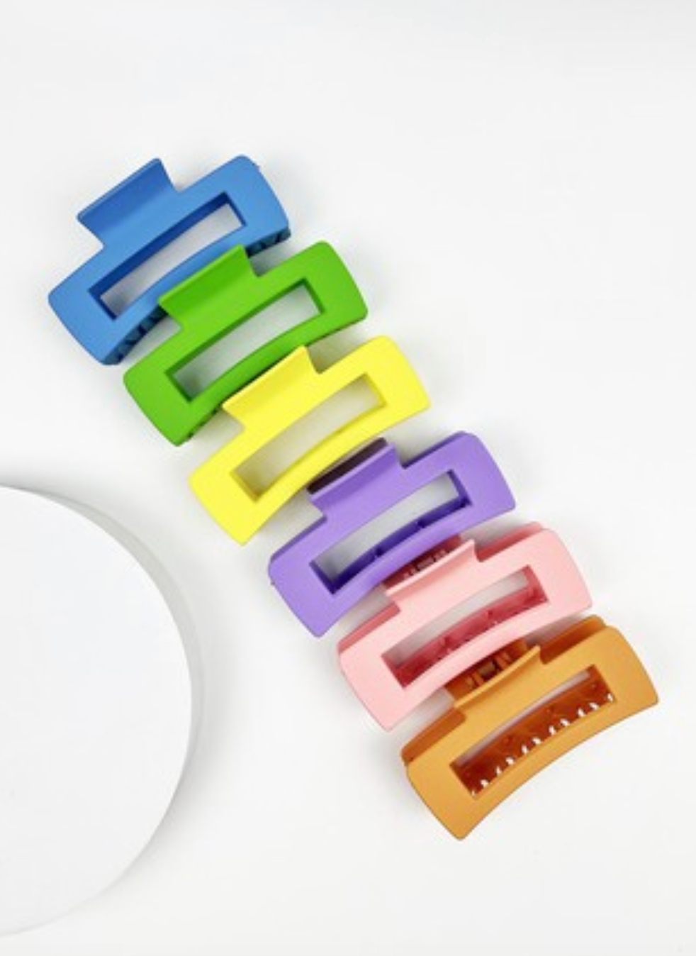 Matte Rectangle Pastel Claw Clips