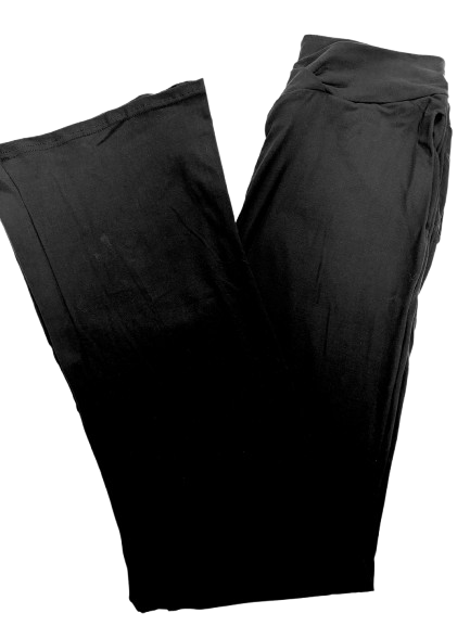 Solid Black Full Length FLARE Leggings With Pockets