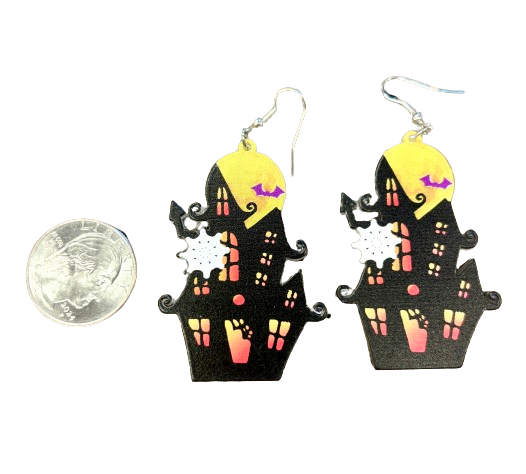 Halloween House Earrings