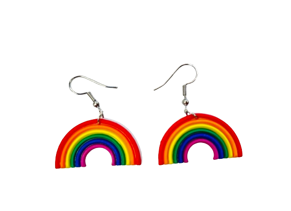 Rainbow Resin Earrings