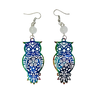 Metal Rainbow Owl Earrings
