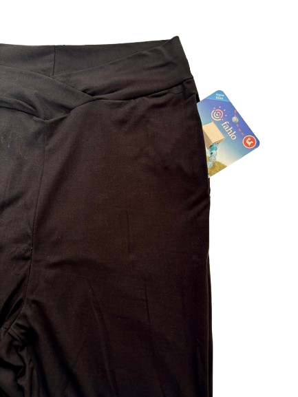 Solid Black Full Length FLARE Leggings With Pockets