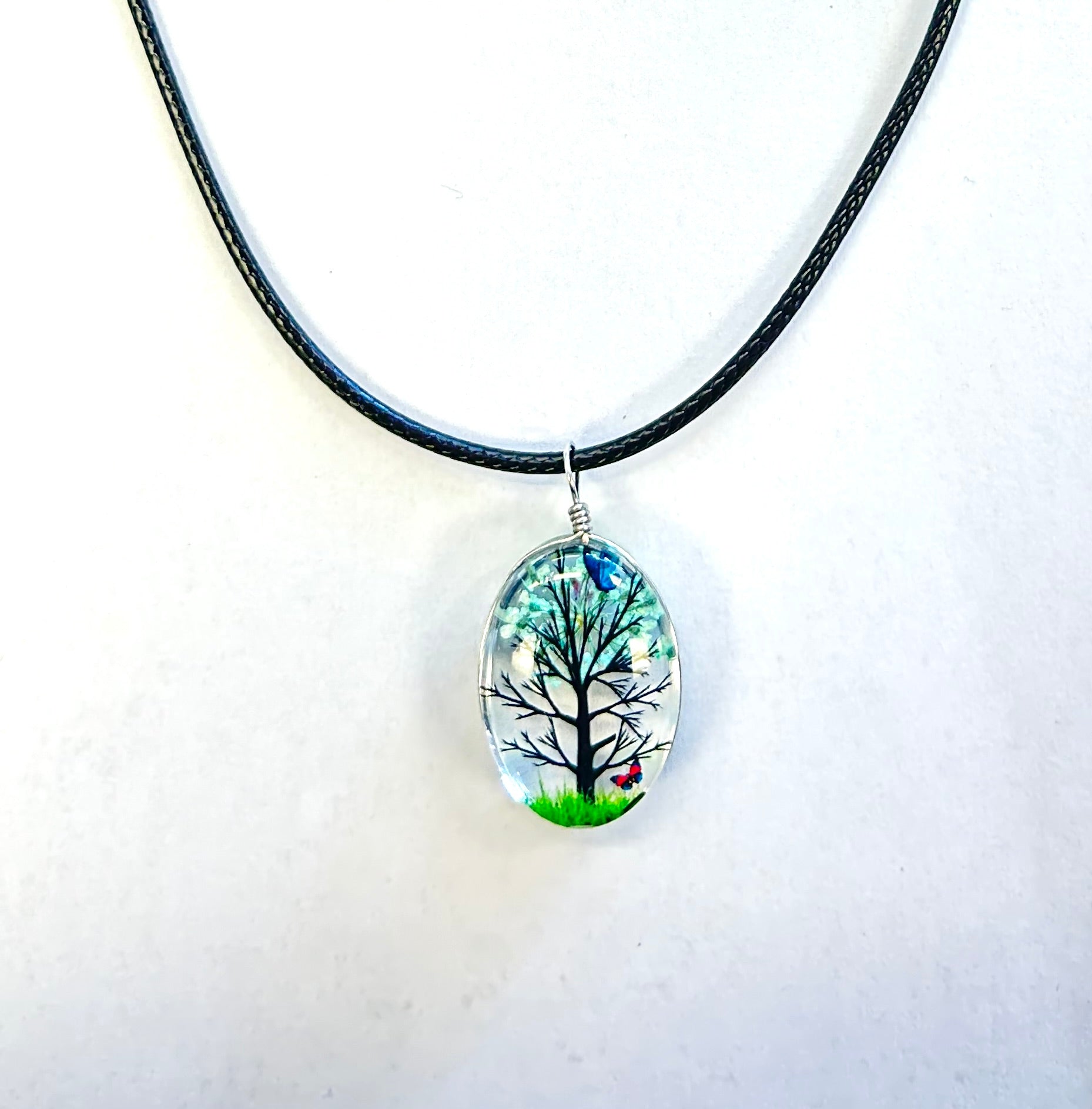 Blooming Tree Pendant Necklace on 22" cord