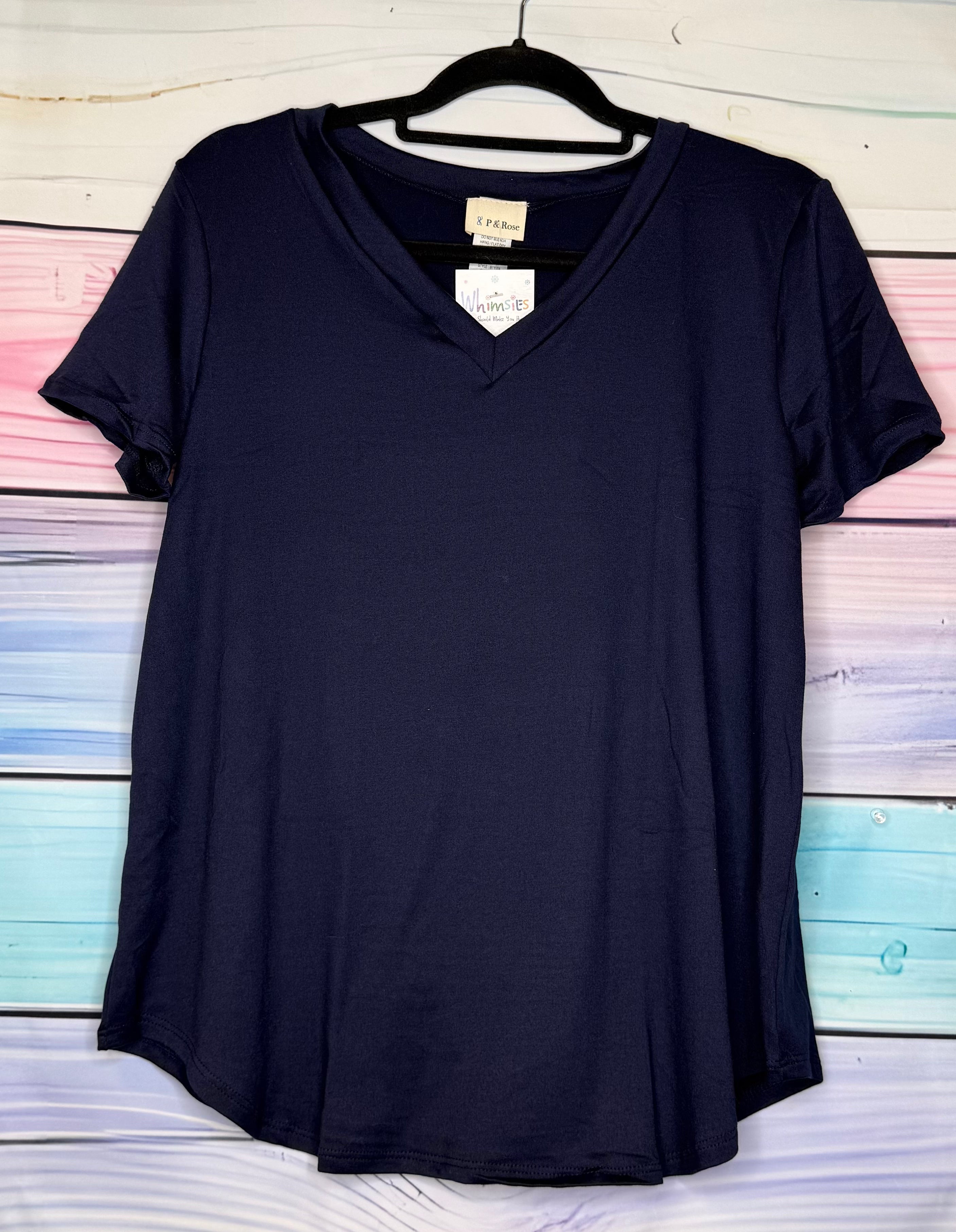 Short Sleeve V Neck Buttery Soft Solid Top