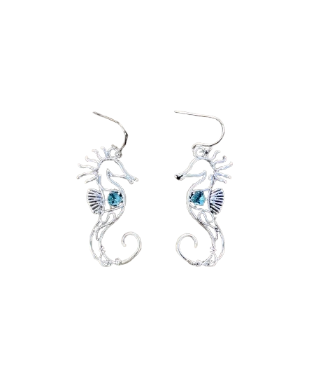 Silvertone Seahorse Earrings