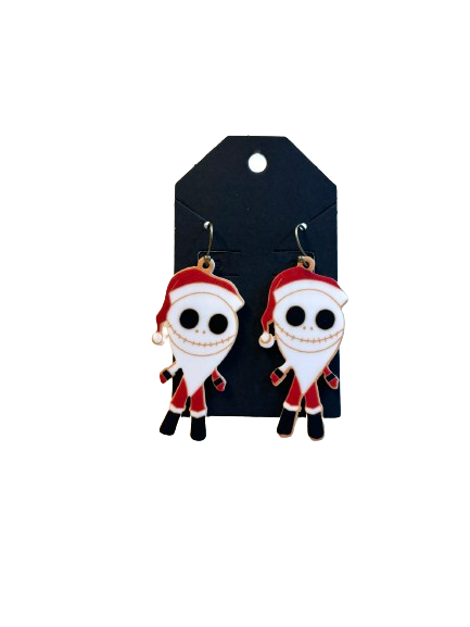 Skelly Santa Earrings