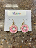 Pink Doughnut Metal Earrings