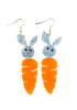 Carrot and Bunny Dangle Earrings
