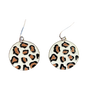 Metal Circle Cheetah Earrings