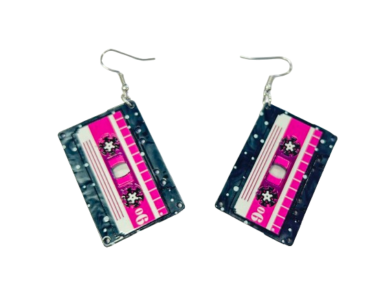 Pink Cassette Earrings