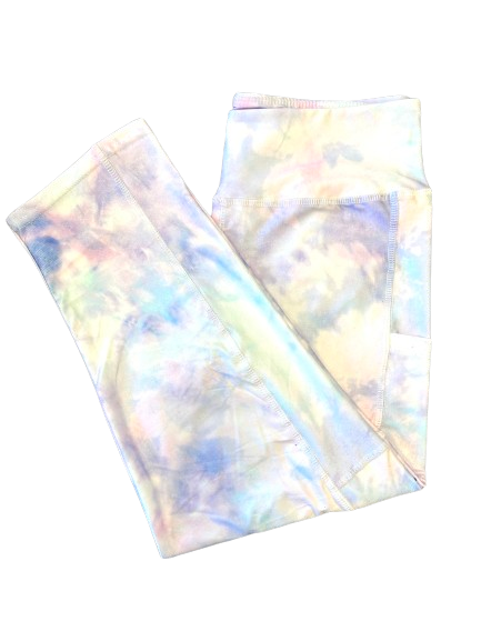 Pastel Tie Dye Capri Legging WITH Pockets
