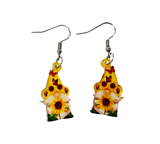 Sunflower Gnome Earrings