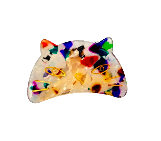 Rainbow Confetti Cat Hair Clip