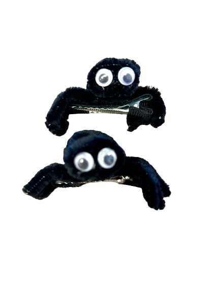 Fuzzy Spider Alligator Hair Clips (set of 2)