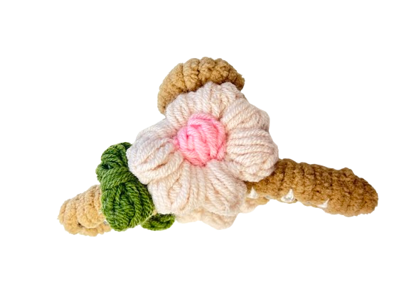 Yarn Flower Hair Clip