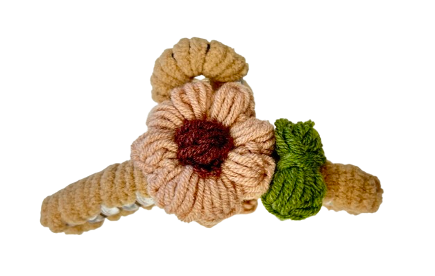 Yarn Flower Hair Clip