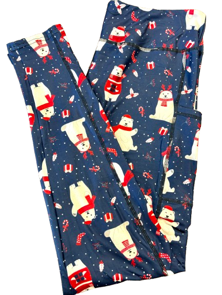 Holiday Bears Full Length Legging WITH Pockets