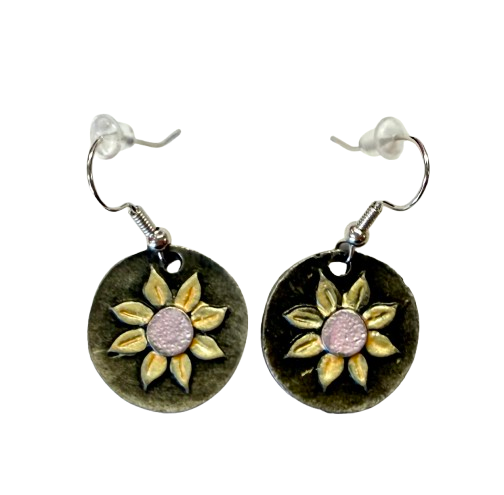 Sunflower Disc Earrings