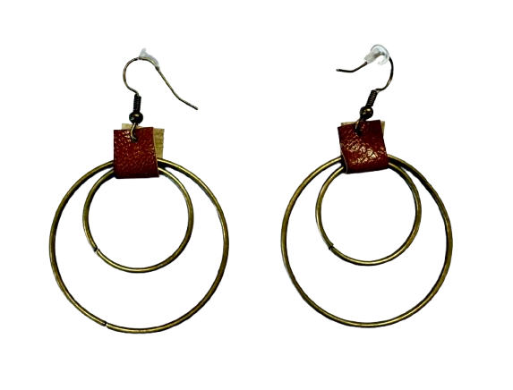 Leather and Loop Earrings