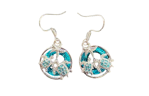 Sea Turtle and Starfish Earrings