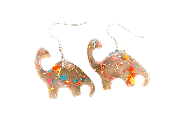 Apatosaurus Glitter Earrings