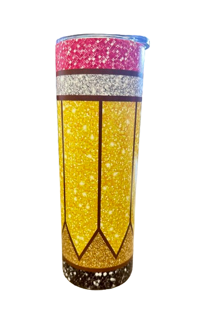 20 oz. Glitter Pencil Tumbler