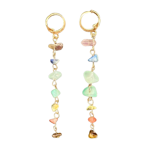 Chain of Gemstones Earrings