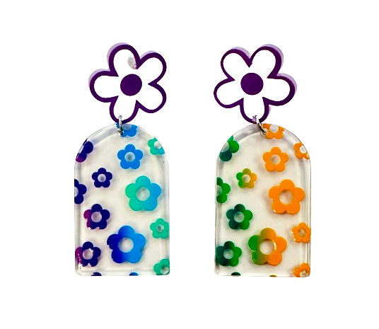 Whimsical Flower Acrylic Earrings