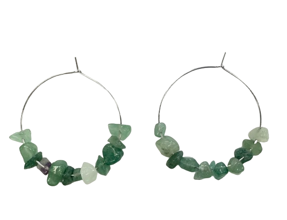 Aventurine Hoop Earrings