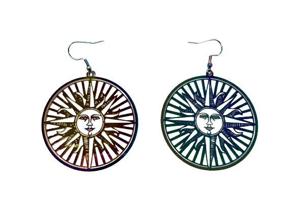 Multicolor Laser Sun Earrings