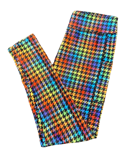 Rainbow Houndstooth Full Length Legging WITH Pockets