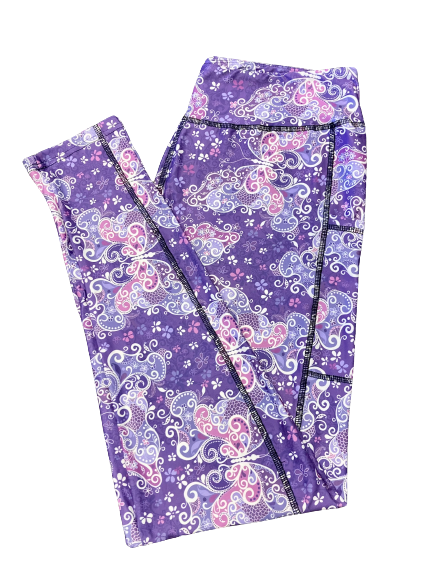 Lacy Butterfly Full Length Legging WITH Pockets