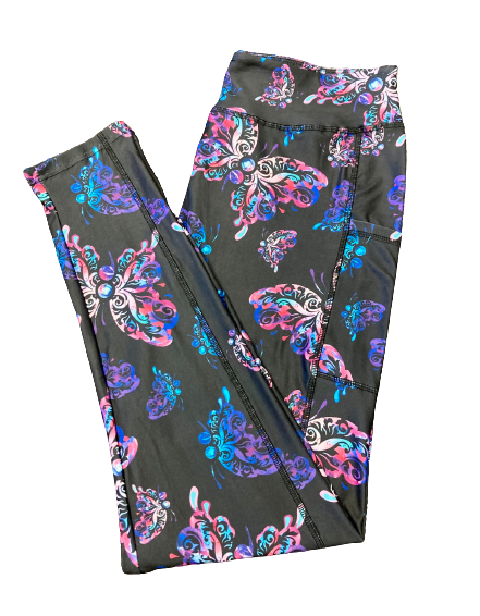 Semicolon Butterfly  Full Length Legging WITH Pockets