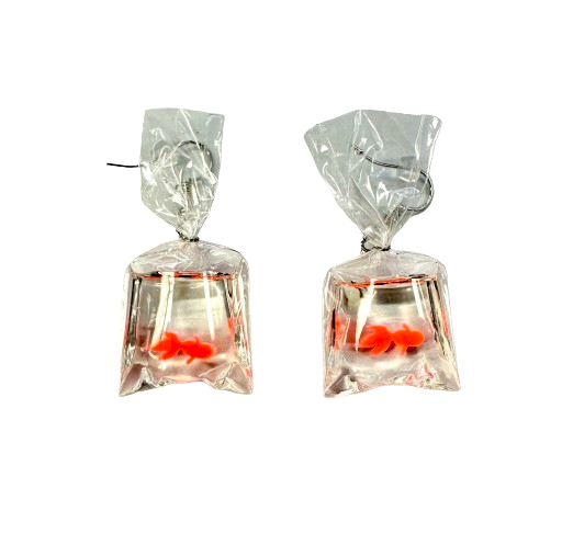 Goldfish in a Bag Earrings