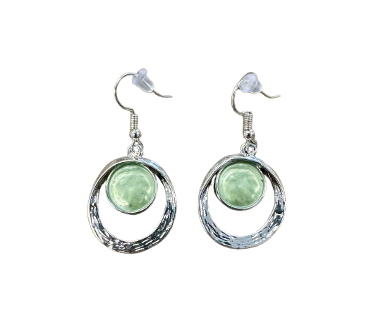 Vintage Inspired Green Stone Earrings