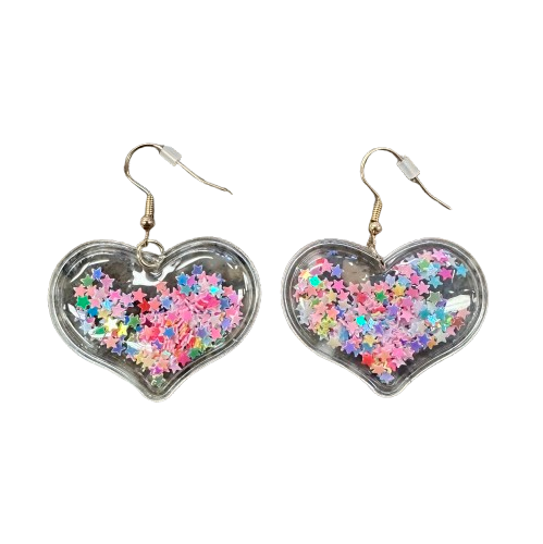 Bubble Hearts with Stars Earrings