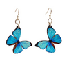 Blue Butterfly Wooden Earrings