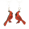 Cardinal Wooden Earrings