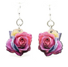 Multi Color Rose Wooden Earrings