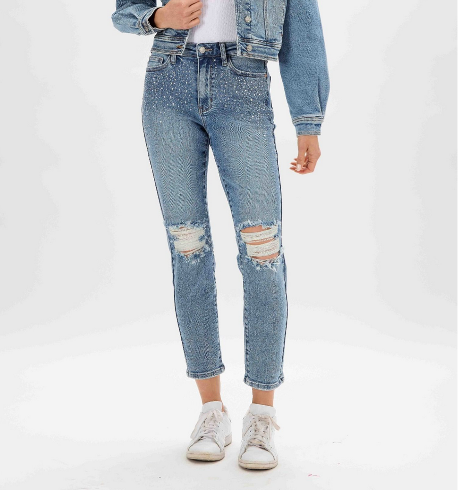Judy Blue 88565 Rhinestone Skinny Jeans