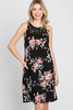 Black Floral and Lace Tank Dress