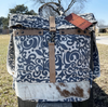 Load image into Gallery viewer, Travelteli Chintz Upcycled Canvas Cowhide Backpack Bag