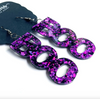 Purple Glitter Boo Earrings