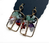 Multi Colored Stone Tree Earrings