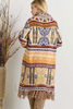 Load image into Gallery viewer, Open Front Fringed Tribal Sweater