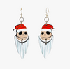 Christmas Skeleton Head Wooden Earrings