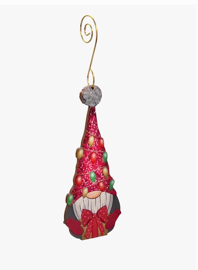 Christmas Gnome Wooden Ornament